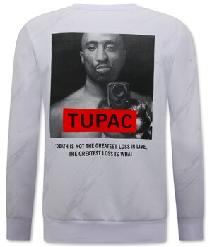 Top Star Tupac tröja för män - vit