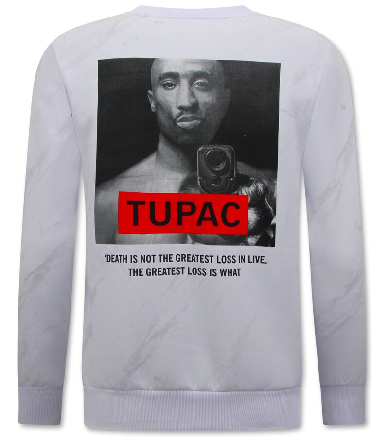 Top Star Tupac tröja för män - vit