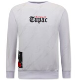 Top Star Tupac tröja för män - vit