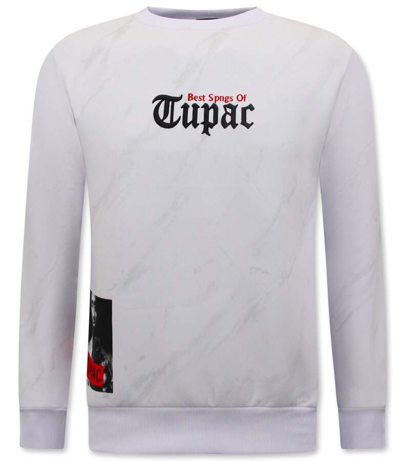Top Star Tupac tröja för män - vit