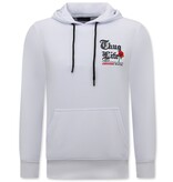 Top Star Tupac Hoodie för män - Thug Life - Vit
