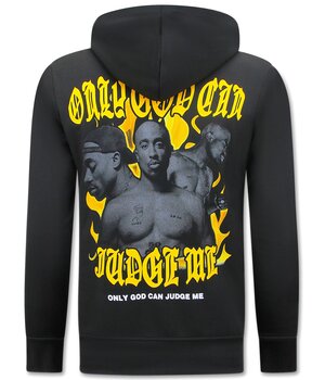 Top Star Legend - Tupac - 2Pac Hoodie för män - Svart