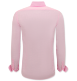 Enos Linne skjorta för män - Regular Fit - Casual Blanco - Rosa