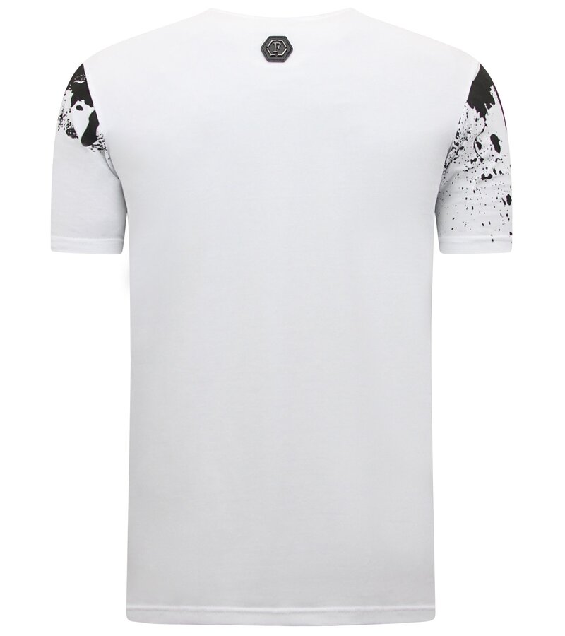 Enos Skull - T-shirt med Rhinestone - 7979 - Vit