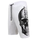 Enos Skull - Rhinestone Shorts - 7973 - vit