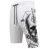 Enos Skull - Rhinestone Shorts - 7969 - Vit