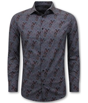 LF Italienska skjortor - Slim Fit Blus Herr - Lila