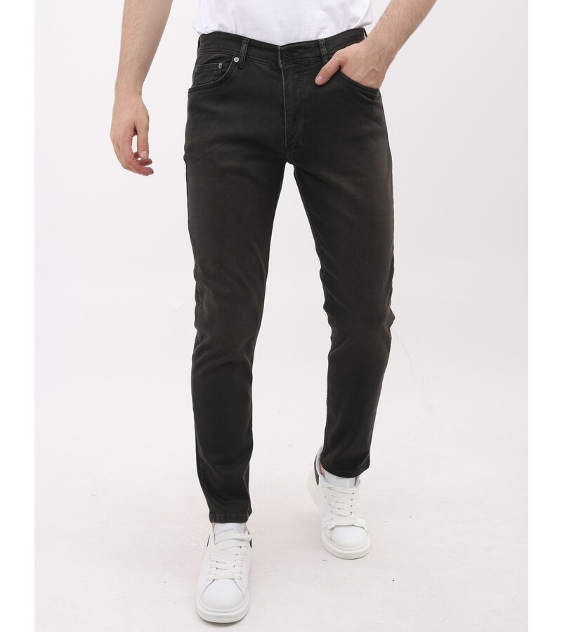 Mario Morato Jeans Herr - Regular Fit - Jeans Stretch för män - MM-R-17 - Mörkgrön