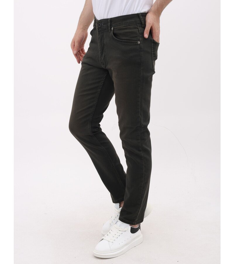 Mario Morato Jeans Herr - Regular Fit - Jeans Stretch för män - MM-R-17 - Mörkgrön