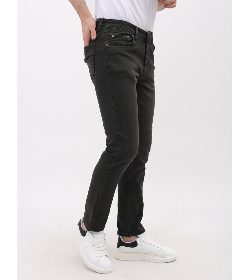 Mario Morato Jeans Herr - Regular Fit - Jeans Stretch för män - MM-R-17 - Mörkgrön