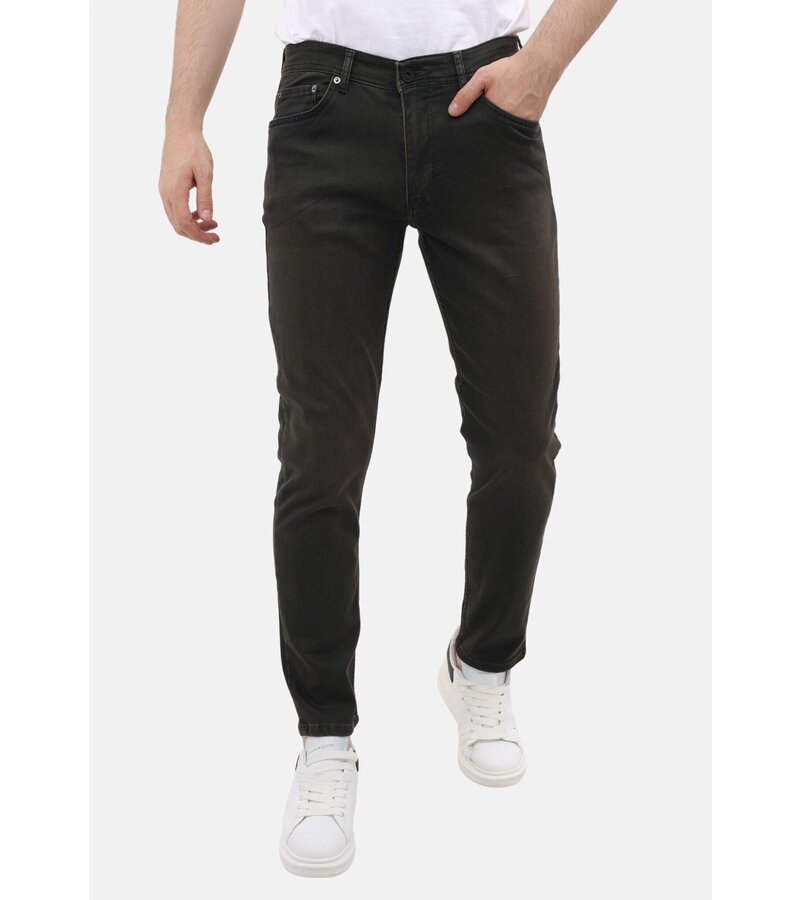 LF Jeans Herr - Regular Fit - Jeans Stretch för män - MM-R-17 - Mörkgrön