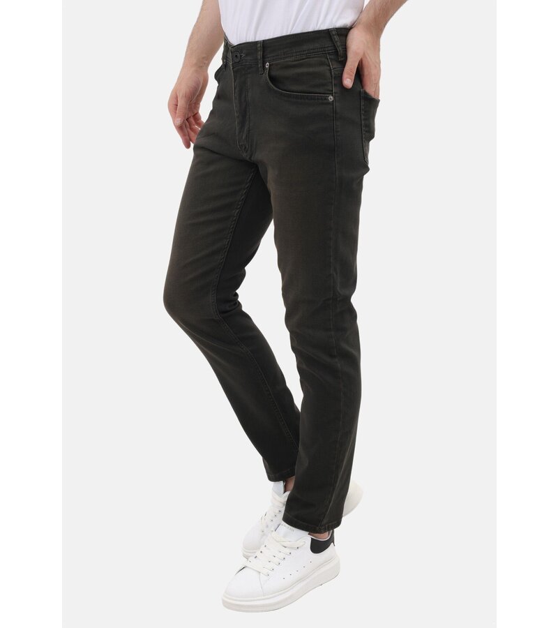 LF Jeans Herr - Regular Fit - Jeans Stretch för män - MM-R-17 - Mörkgrön