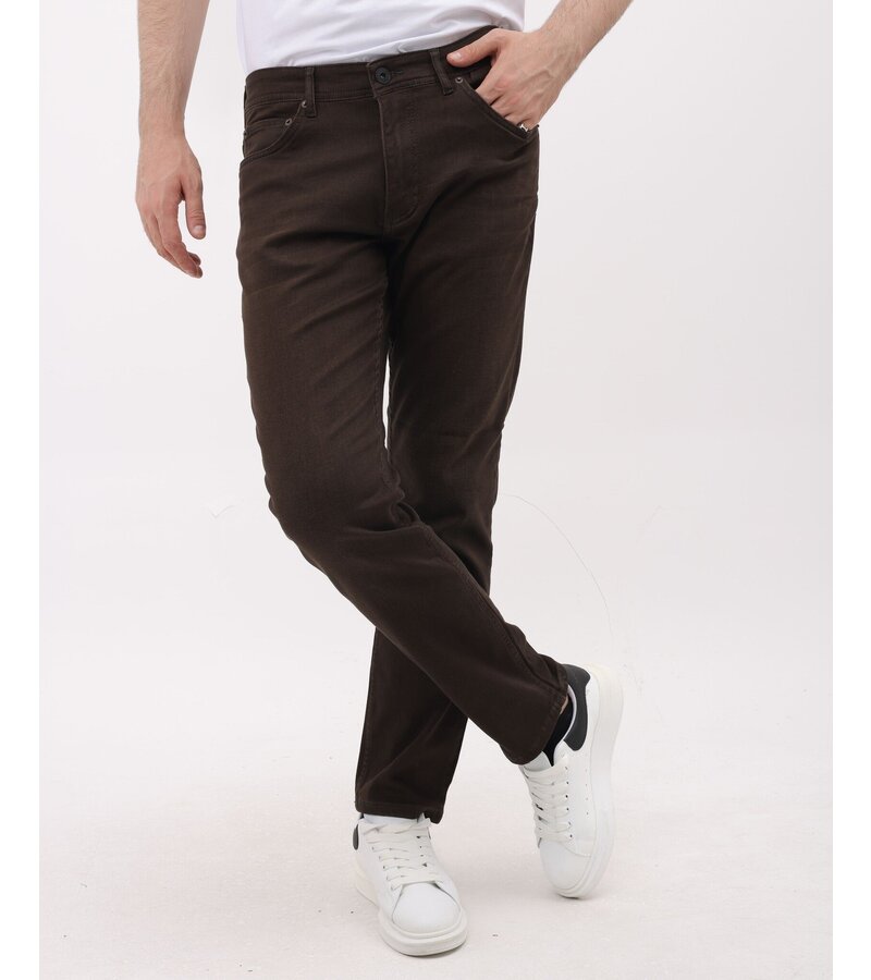 Mario Morato Vanliga stretchjeans - Jeans för män - MM-R-03 - Brun