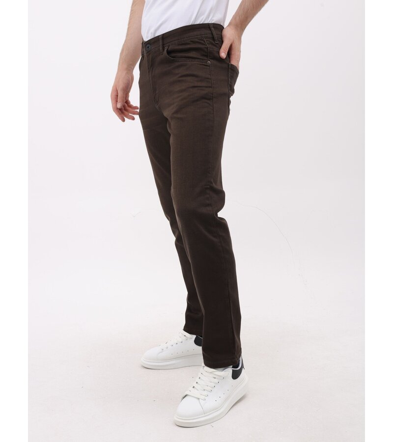 Mario Morato Vanliga stretchjeans - Jeans för män - MM-R-03 - Brun