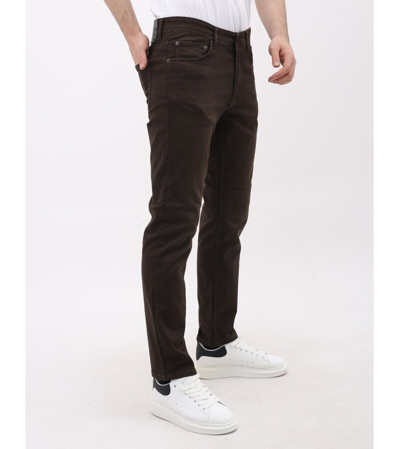Mario Morato Vanliga stretchjeans - Jeans för män - MM-R-03 - Brun