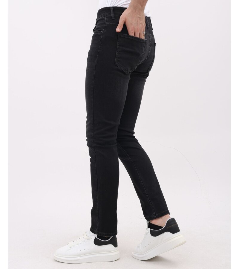 LF Snygga Regular Fit Stretch Jeans för män - Jeans för män - MM-R-05 - Svart