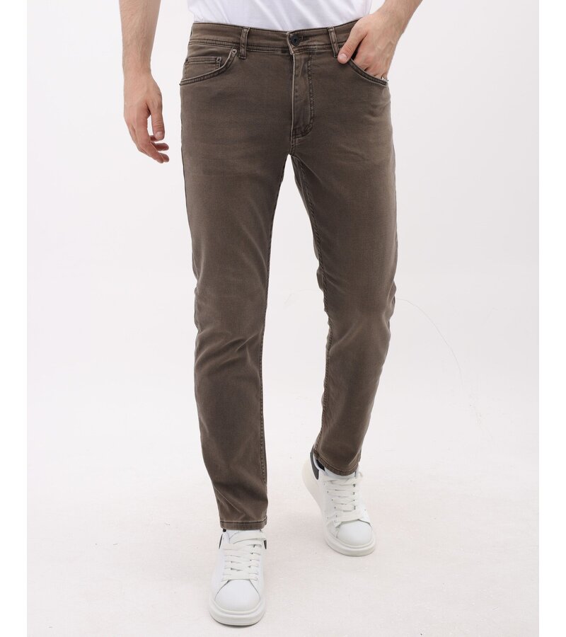 Mario Morato Snygga vanliga Jeans Herr - Stretchjeans Herr - MM-R-02 - Brun