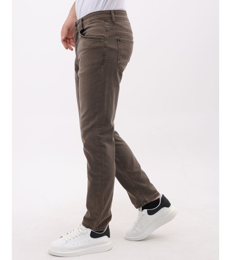 Mario Morato Snygga vanliga Jeans Herr - Stretchjeans Herr - MM-R-02 - Brun