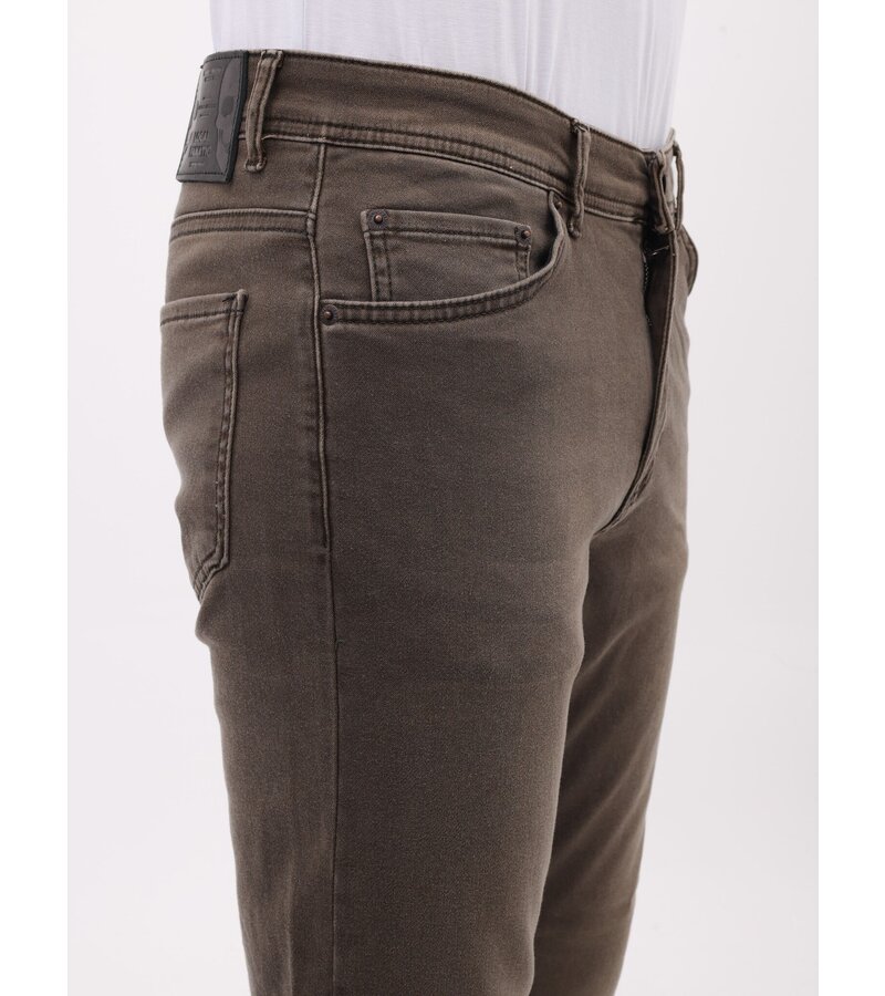 Mario Morato Snygga vanliga Jeans Herr - Stretchjeans Herr - MM-R-02 - Brun