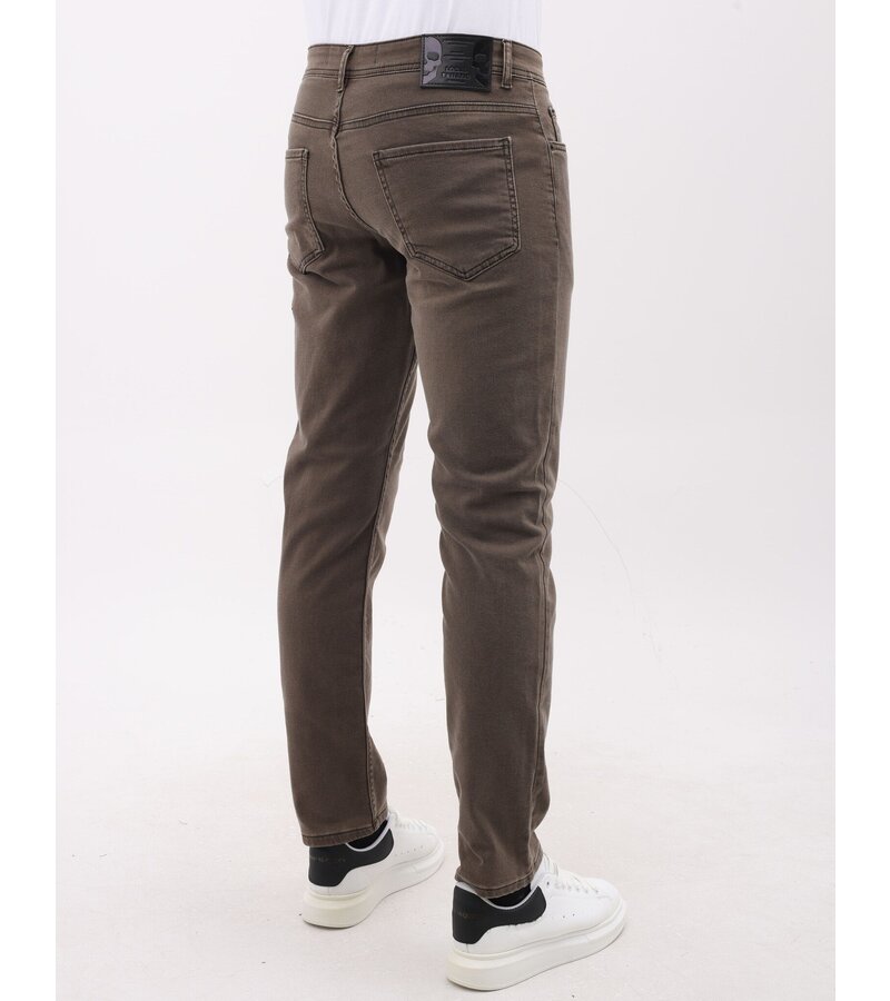 Mario Morato Snygga vanliga Jeans Herr - Stretchjeans Herr - MM-R-02 - Brun