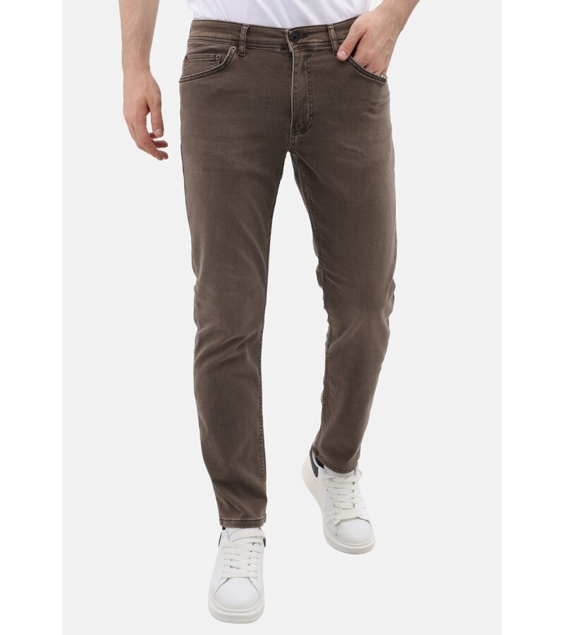 Mario Morato Snygga vanliga Jeans Herr - Stretchjeans Herr - MM-R-02 - Brun
