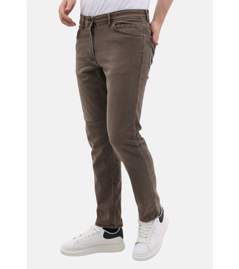 Mario Morato Snygga vanliga Jeans Herr - Stretchjeans Herr - MM-R-02 - Brun