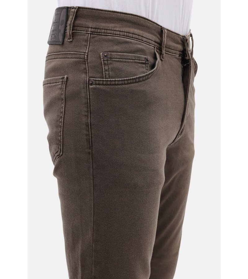 Mario Morato Snygga vanliga Jeans Herr - Stretchjeans Herr - MM-R-02 - Brun