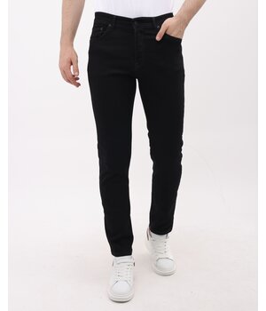 LF Jeans Herr - Neat Stretch Denim Byxor Herr - Regular Fit - MM-R-04 - Svart