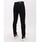 LF Jeans Herr - Neat Stretch Denim Byxor Herr - Regular Fit - MM-R-04 - Svart
