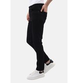 Mario Morato Jeans Herr - Neat Stretch Denim Byxor Herr - Regular Fit - MM-R-04 - Svart
