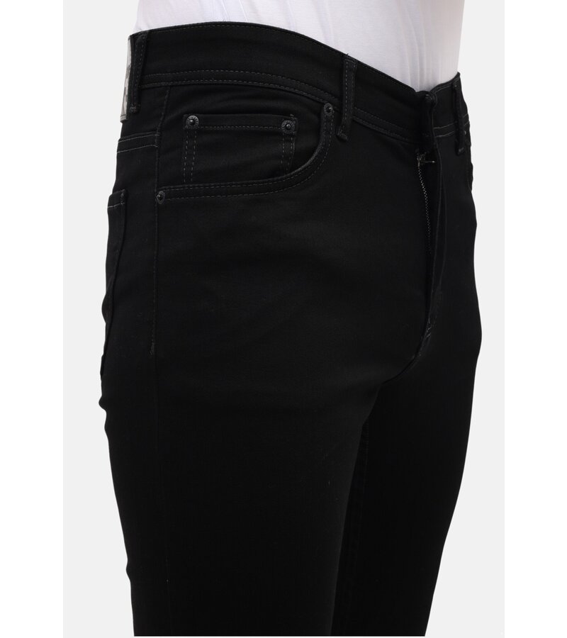 Mario Morato Jeans Herr - Neat Stretch Denim Byxor Herr - Regular Fit - MM-R-04 - Svart