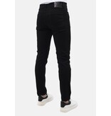 LF Jeans Herr - Neat Stretch Denim Byxor Herr - Regular Fit - MM-R-04 - Svart