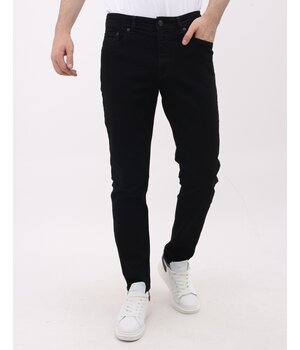 Mario Morato Snygga svarta herrjeans - Regular Fit Stretch - MM-R-01 - Svart