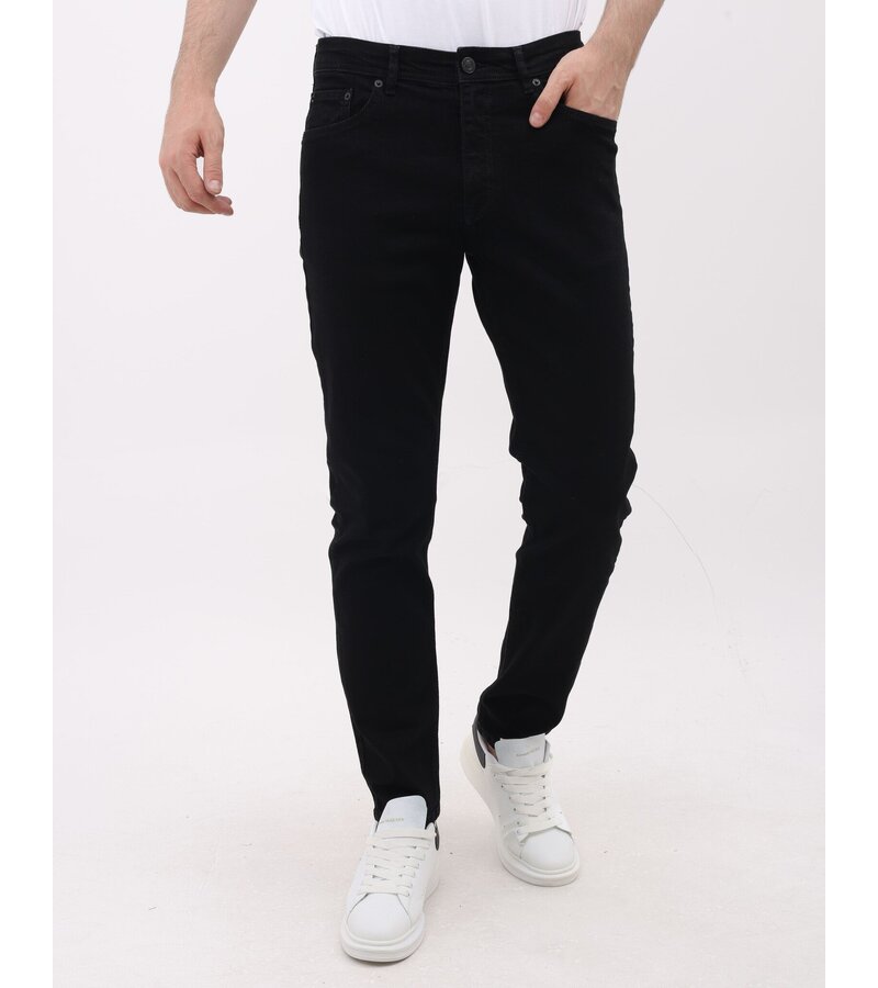 Mario Morato Snygga svarta herrjeans - Regular Fit Stretch - MM-R-01 - Svart
