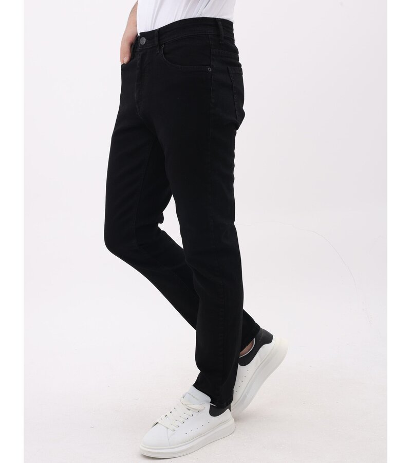 Mario Morato Snygga svarta herrjeans - Regular Fit Stretch - MM-R-01 - Svart