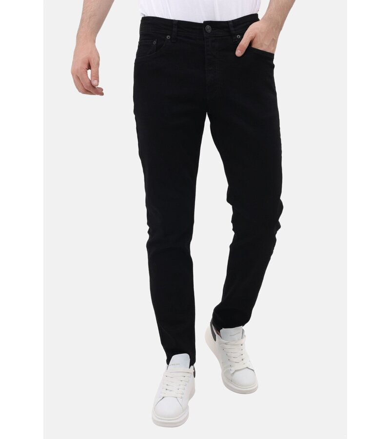 Mario Morato Snygga svarta herrjeans - Regular Fit Stretch - MM-R-01 - Svart