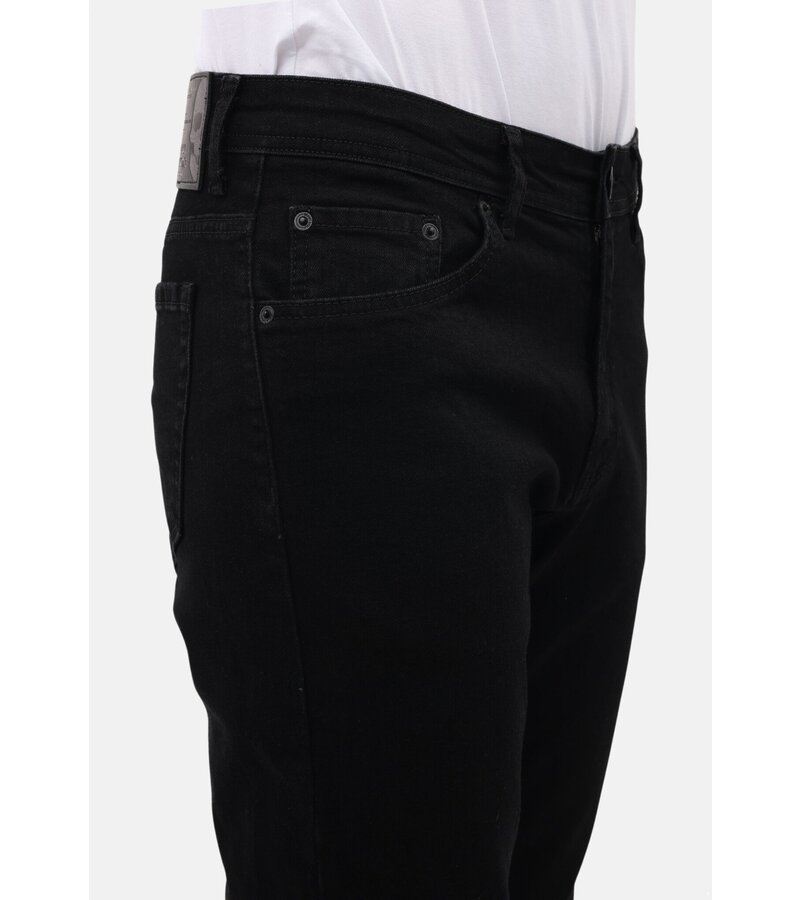 Mario Morato Snygga svarta herrjeans - Regular Fit Stretch - MM-R-01 - Svart