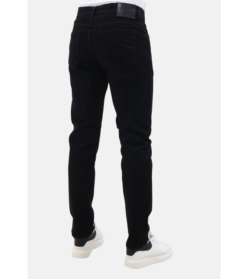 Mario Morato Snygga svarta herrjeans - Regular Fit Stretch - MM-R-01 - Svart