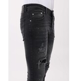 Mario Morato Jeans för män Slim Fit-jeans med färgstänk - MM-S-114 - Grå