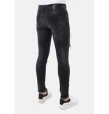 Mario Morato Jeans för män Slim Fit-jeans med färgstänk - MM-S-114 - Grå