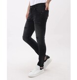 Mario Morato Slim Fit Ripped Jeans Herr med färgstänk - MM-S-116 - Svart