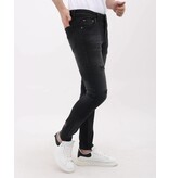 Mario Morato Slim Fit Ripped Jeans Herr med färgstänk - MM-S-116 - Svart