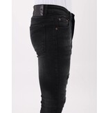 Mario Morato Slim Fit Ripped Jeans Herr med färgstänk - MM-S-116 - Svart