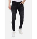 Mario Morato Slim Fit Ripped Jeans Herr med färgstänk - MM-S-116 - Svart