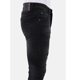 Mario Morato Slim Fit Ripped Jeans Herr med färgstänk - MM-S-116 - Svart