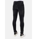 LF Slim Fit Ripped Jeans Herr med färgstänk - MM-S-116 - Svart