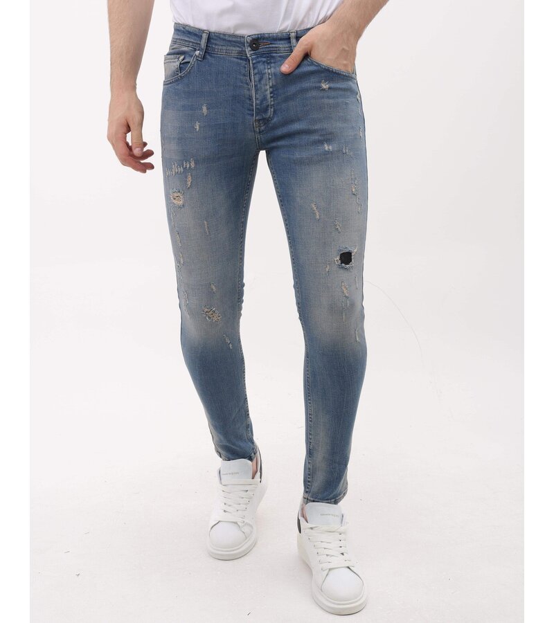 Mario Morato Sim Fit Stretch Jeans Herr med Revor - MM-S-104 - Blå