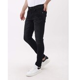 LF Jeans med Rips Slim Fit för män - MM-S-103 - Svart