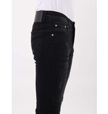 LF Jeans med Rips Slim Fit för män - MM-S-103 - Svart