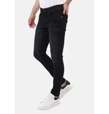 LF Jeans med Rips Slim Fit för män - MM-S-103 - Svart